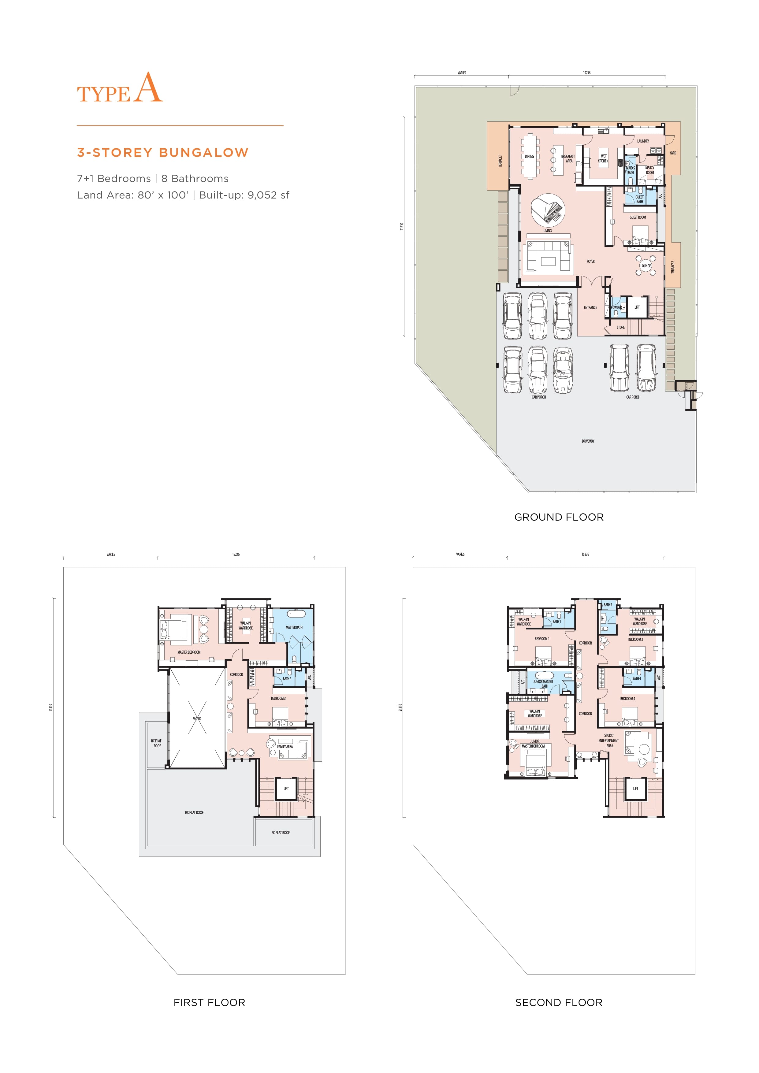 Hana Tropicana Type A floor plan in Tropicana Aman, Telok Panglima, Selangor